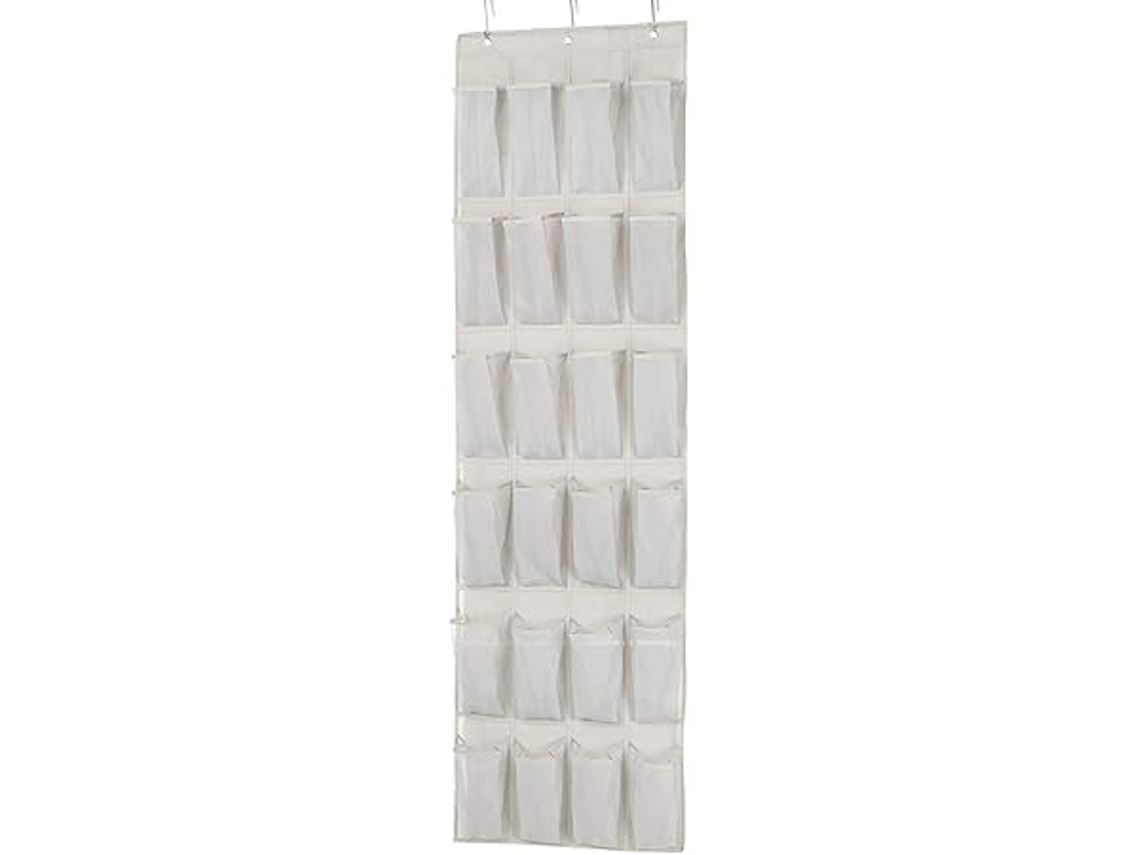 Zapatero Para Colocar Detrás De La Puerta, 24 Compartimentos, Tamaño Mediano, Blanco, Hogar, Moderno, Uso Funcional, Organización Práctica