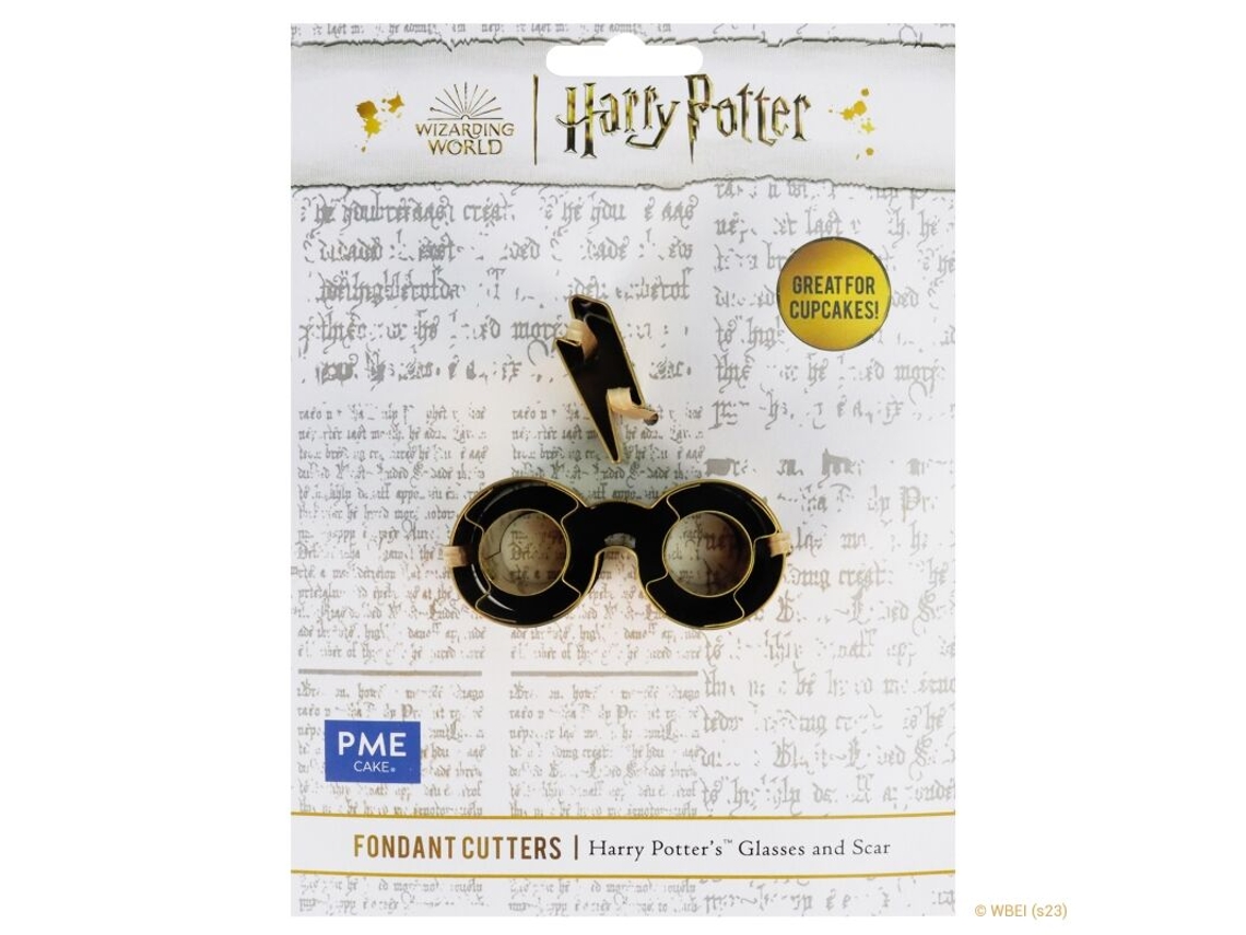 Cortador de galletas y fondant pequeño con forma de gafas y cicatriz de Harry Potter B.active