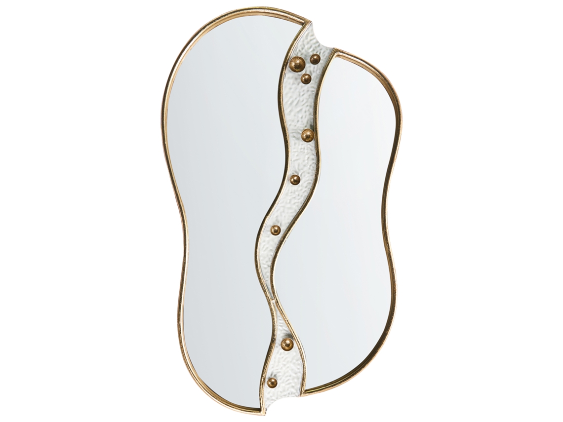 Espejo decorativo glamuroso BELIANI Tawley en hierro dorado 45x76