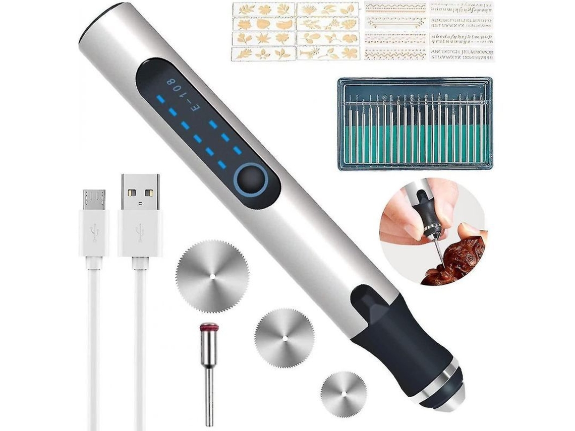 Lápiz De Grabado Eléctrico Inalámbrico, Herramienta Multifuncional Con 3 Velocidades Para Metal, Vidrio, Madera Y Piedra.