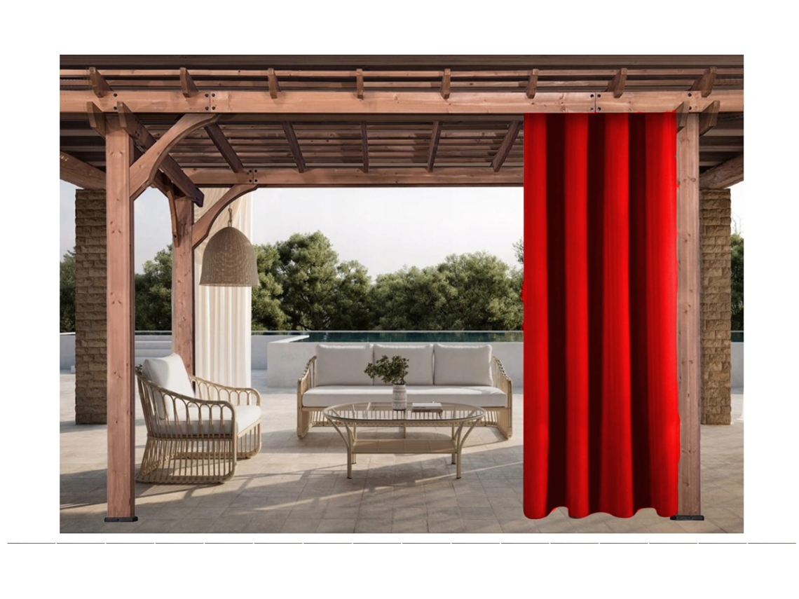Cortinas para exterior Cortina 155x240cm Roja Cortina para Pérgola Impermeable Cortina exterior para terraza Cortina parasol para balcón