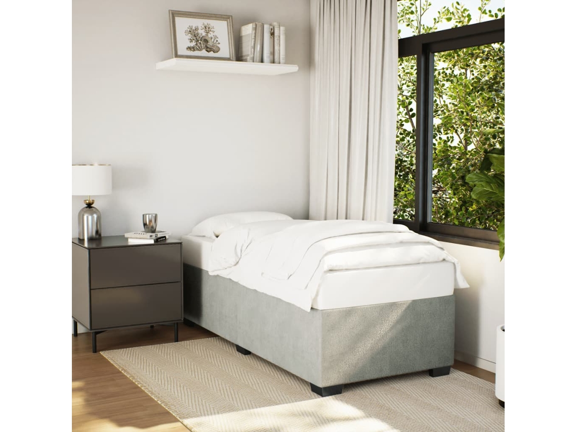 Estructura De Cama Sin Colchón Terciopelo Gris Claro 100x200 Cm