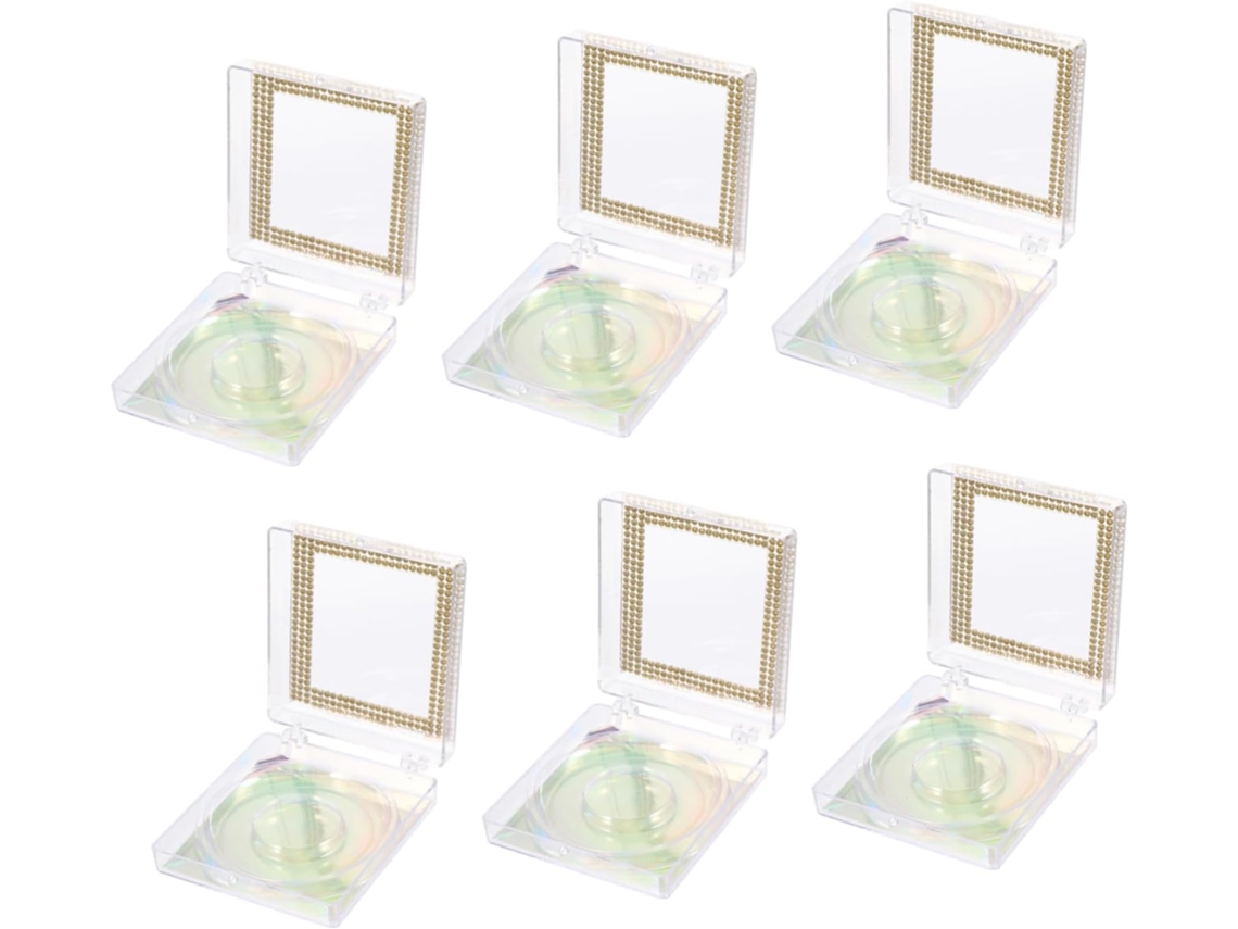 18pièces Boîtes De Rangement Paillyées Pour Faux Étuis Stockage Transparent Et Outils Maquillaje