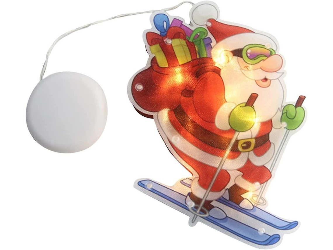 Omni-lámpara De Papá Noel Con Ventosa Led, Luz De Cadena Para Decoración De Ventanas Navideñas
