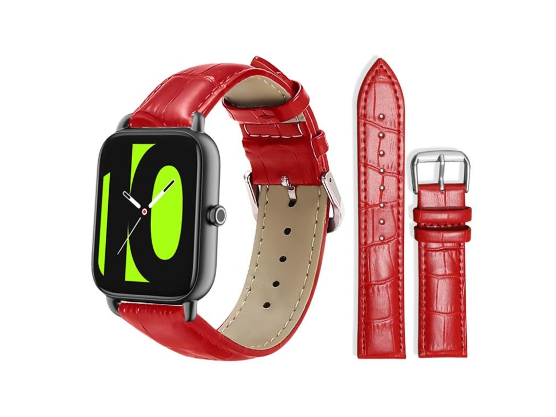 Pulsera para Xiaomi Haylou RS4 Plus LS11/LS12 - Piel - Hebilla - Textura de bambú rojo