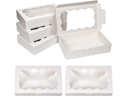 30 cajas blancas de cartón kraft para galletas con ventana – Cajas pequeñas para postres y dulces para bodas, fiestas y Navidad