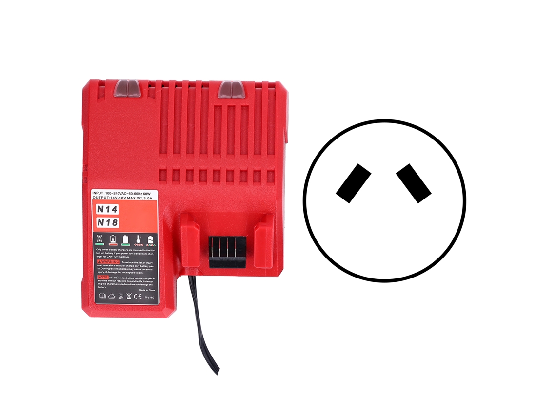 Carregador De Bateria De Lítio 100‑240v Para Milwaukee M14 M18 Plug Com Manutenção