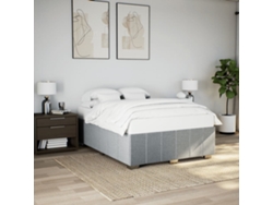 Cama Sin Colchón Tela Gris Claro 160x200 Cm