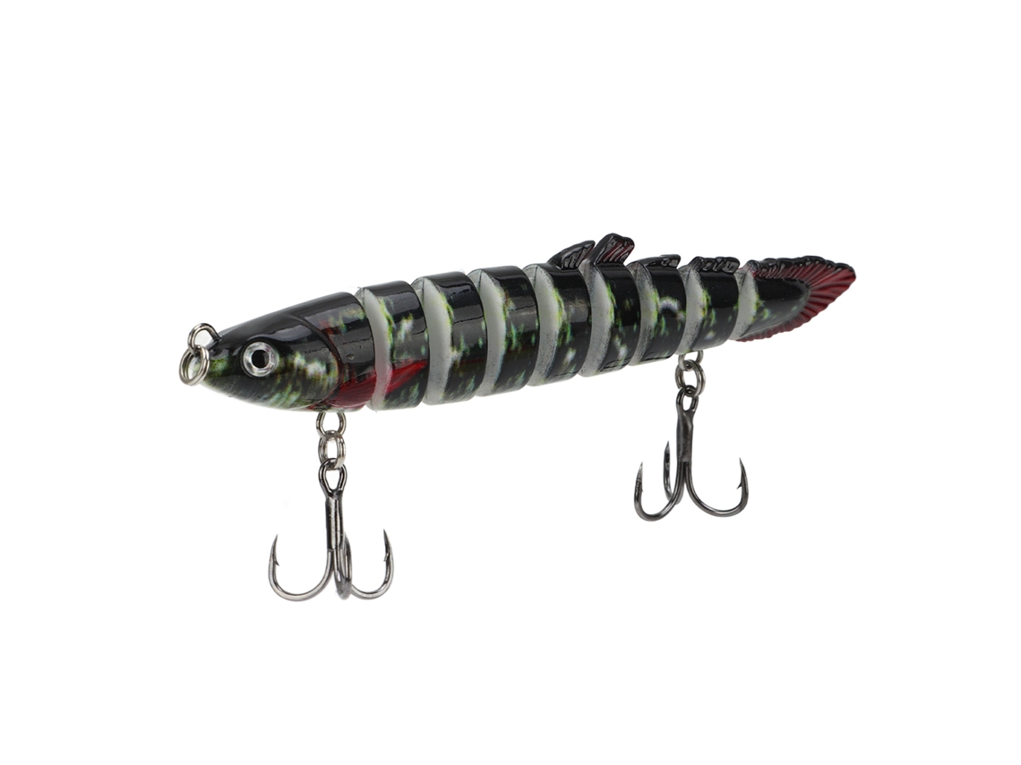 Danu26-lure De Pesca Artificial 3d 9 Secciones Reutilizable Con Anzuelo Afilado Para Agua Dulce Y Salada Amarillo Claro Con Puntos
