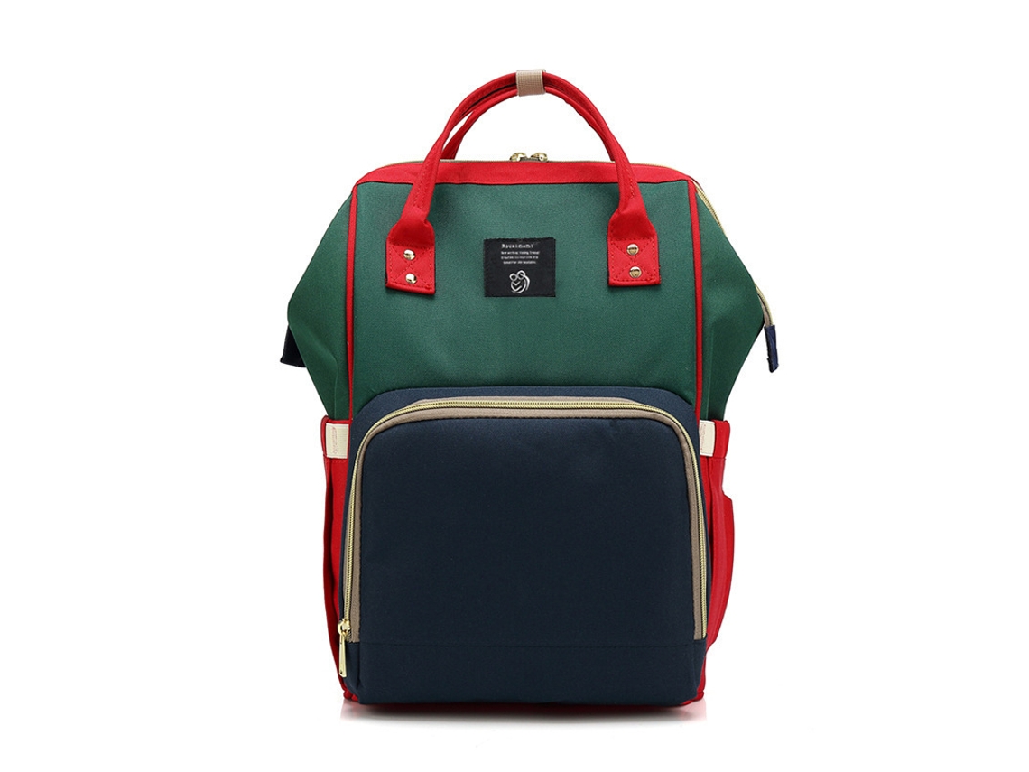 Bolso Multifuncional Portátil para Madre y Bebé Gran Capacidad Combinación de Colores Azul y Verde SIURN