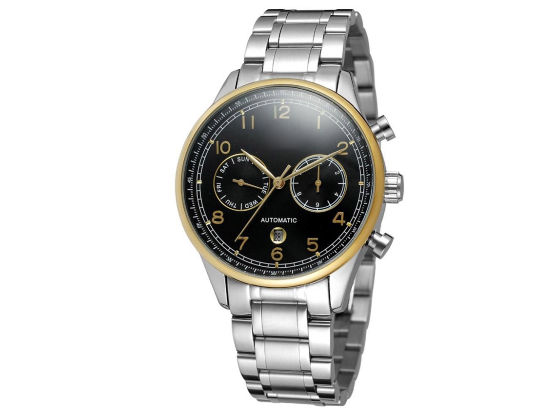 Reloj De Pulsera Automático Forsining Para Hombre De Acero Inoxidable Cuadro Redondo
