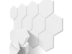 Paineles Acústicos Eifson Poliéster Hexag Alta Densid 30x26cm 12 Un (blanco)