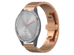 Correa de reloj inteligente para Garmin Vivomove 3S One Bead Butterfly Buckle Correa de reloj de metal de acero inoxidable (oro rosa)