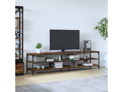 Mueble De Tv | Armario Para Tv | Gabinete De Tv Metal Y Contrachapada Roble Ahumado 200x30x50cm