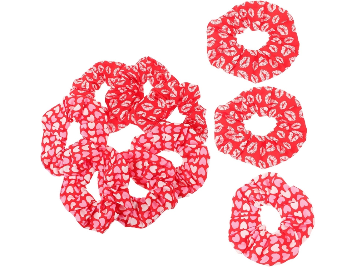 10 Coleteros Elásticos Para Mujeres Y Niñas Con Diseños De Corazones Y Labios...
