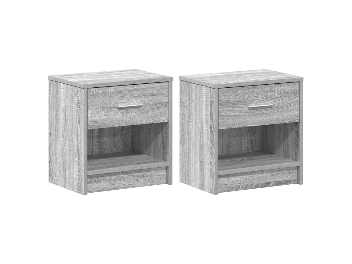 Maison Exclusive - Mesitas De Noche (2 Unidades) Con Cajón, Color Gris Sonoma, 39x28x41 Cm