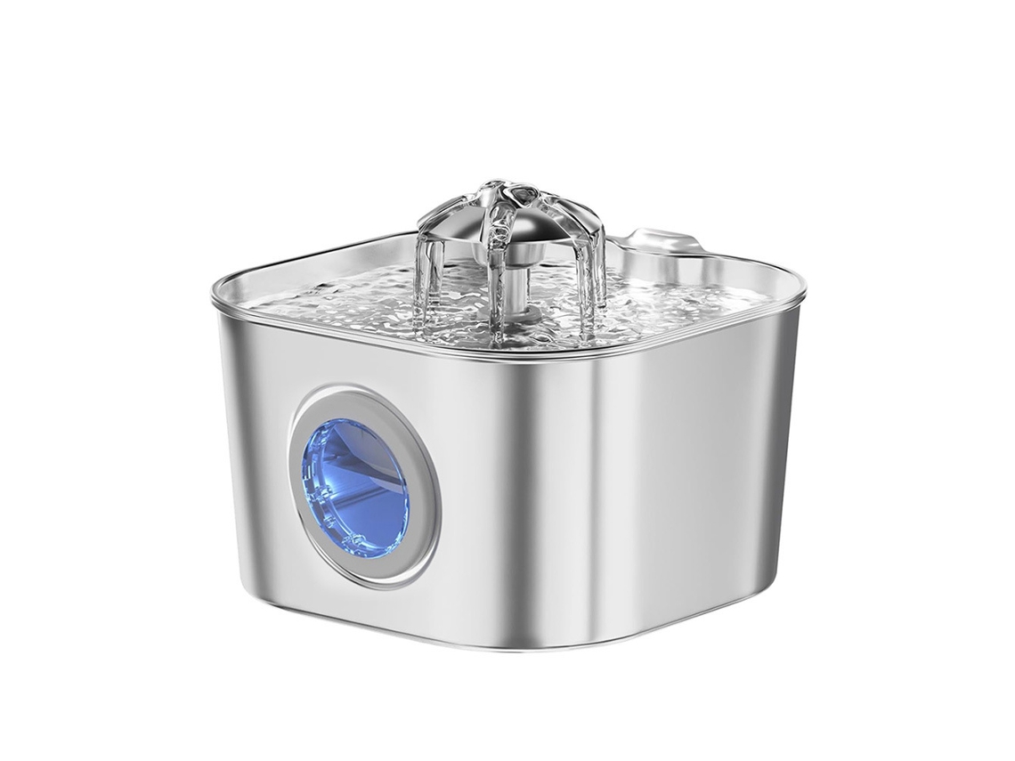Bebedero Mascota 304 Inox 2.2l Grifo Flor Silencioso Filtro Usb Gato Perro