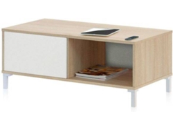 Mueble de Apoyo HABITDESIGN Brooklyn (Blanco Artik - Roble - Melamina - PVC y ABS - 100 x 40 x 50 cm)