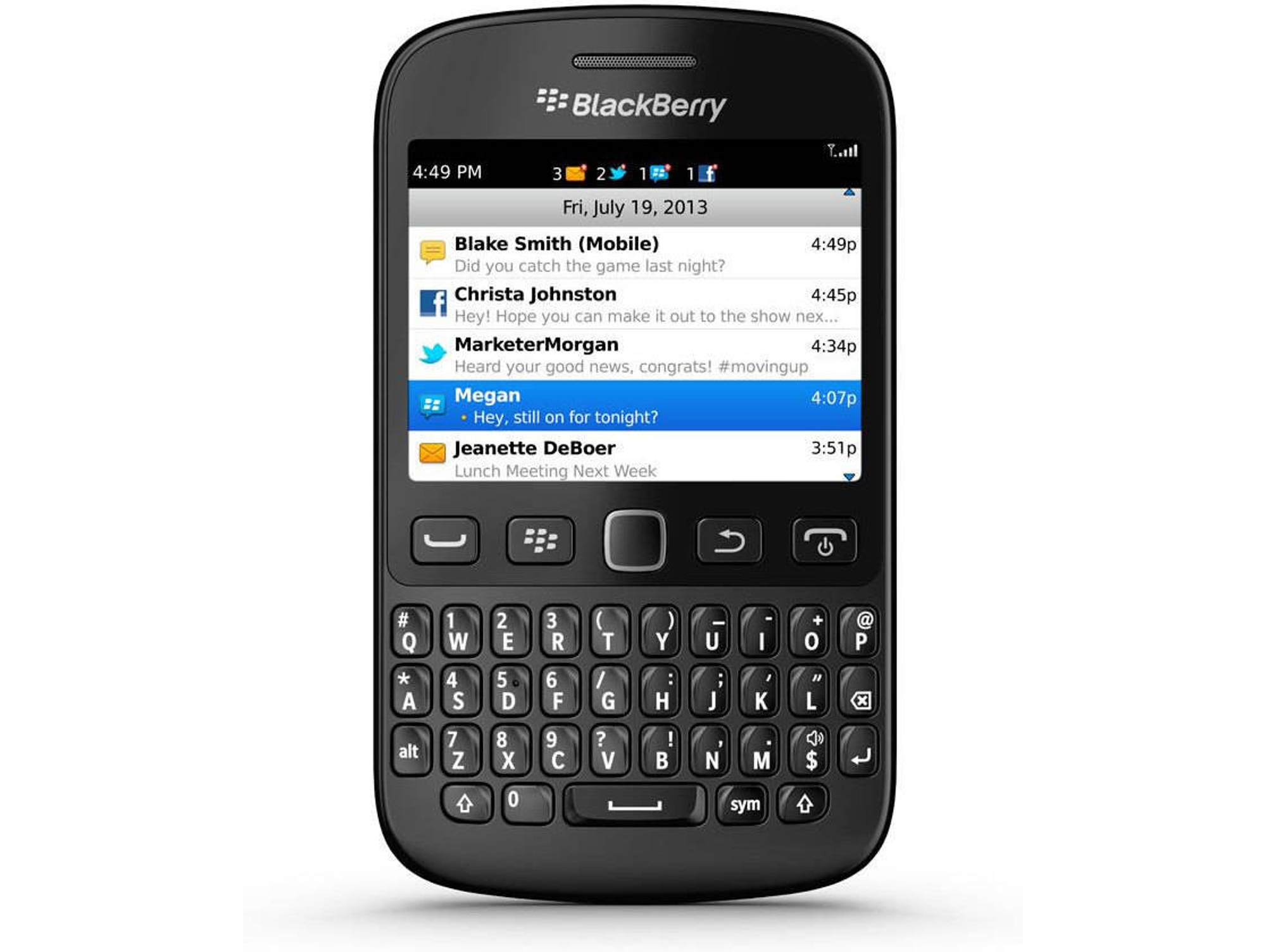 Teléfono móvil BLACKBERRY 9720 Claro (Negro)