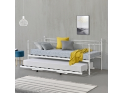 Cama [ES.CASA] (Metal - Blanco - 90x200 cm)