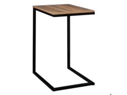 Mesa Lateral De Diseño Linoya 66 Cm Natural Y Negro Marrón Five