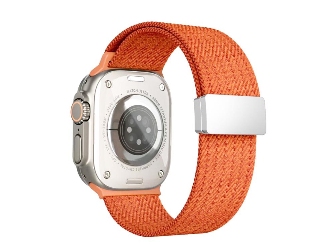 Correa para Apple Watch de 46/49/45/44 mm - Nylon elástico de 4 hebras con cierre magnético, un solo color.