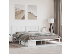 Estructura Cama Sin Colchón Con Cabecero Metal Blanco 180x200cm
