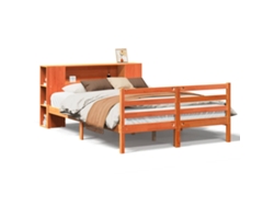 Maison Exclusive - Cama Con Estantería Sin Colchón Madera Maciza Marrón 150x200 Cm