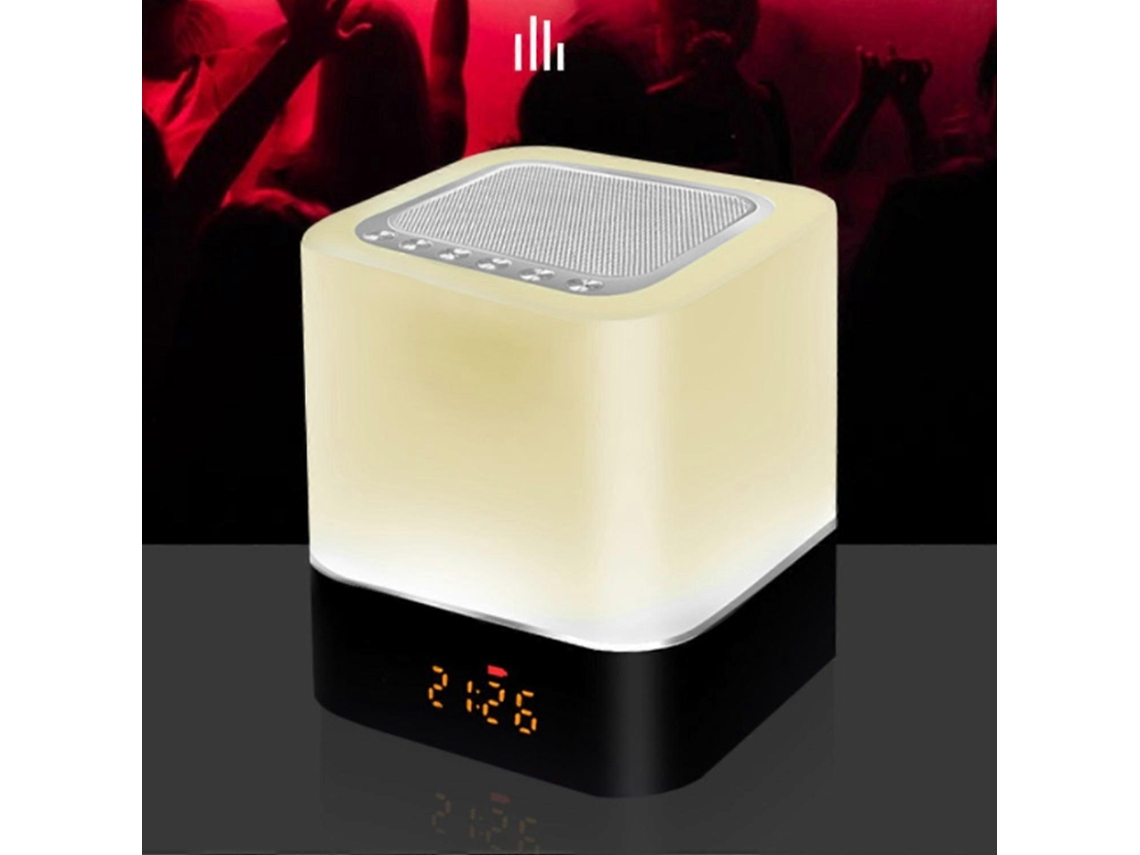Lámpara de ambiente multifuncional con altavoz Bluetooth inalámbrico, lámpara táctil colorida, luz LED nocturna, despertador Chennnls