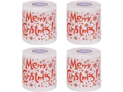 2026-4 Rollos De Papel Higiénico Navideño Con "merry Christmas" Para Decoración De Navidad Y Regalos Festivos