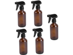 Juego De 5 Botellas De Vidrio Recargables Con Pulverizador Para Agua Y Plantas.