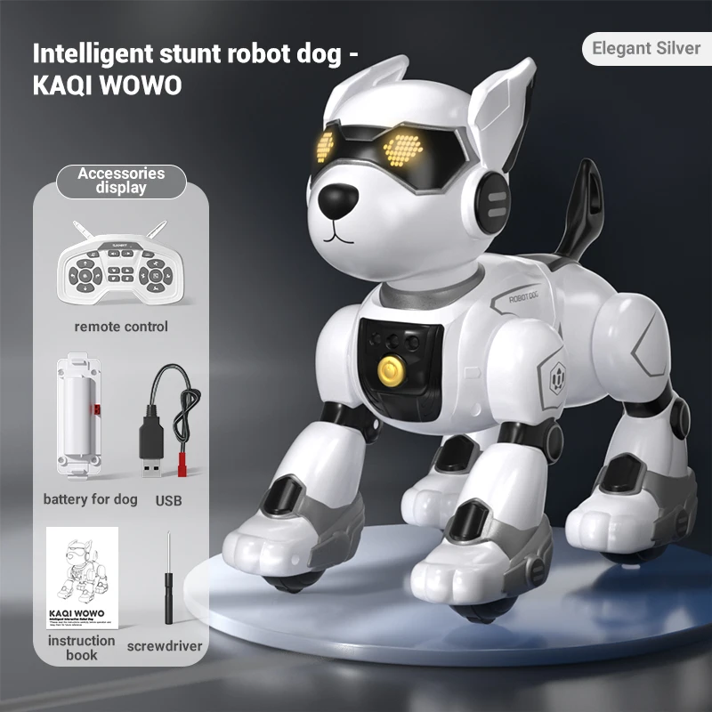 Mascota Electrónica Inteligente Activada Por Voz Para Niños (plata) - Juguete Educativo Con Programación Inteligente