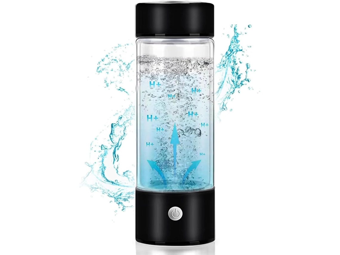 Ionizador de agua portátil, 420 ml, electrólisis rápida de 3 minutos para mejorar la calidad del agua Chrui (negro)