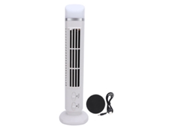 Ventilador Torre Sem Pás Portátil Usb De Mesa Com Luz Silencioso Ajustável Para Casa Quarto Escritório Branco