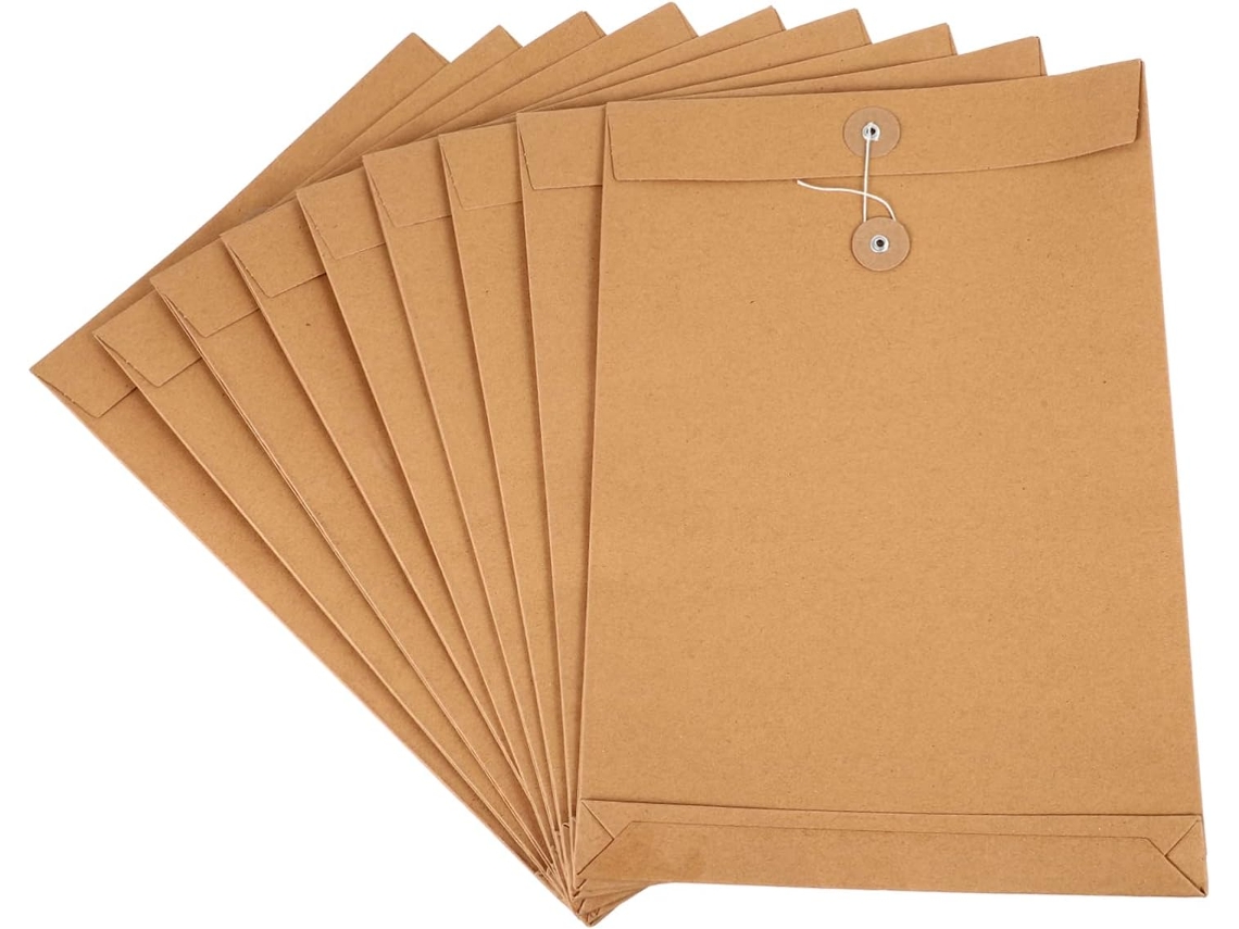 Paquete De 25 Carpetas De Papel Kraft Tamaño Carta Con Cierre De Botón.