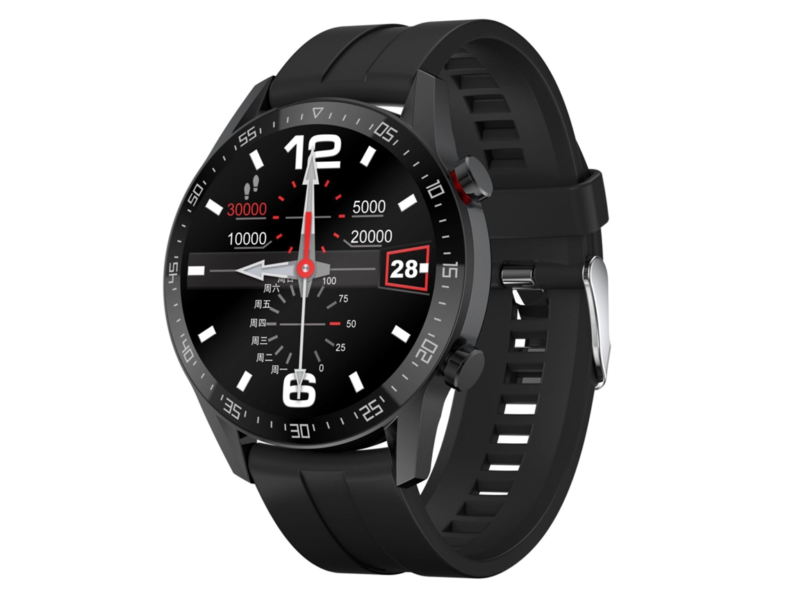 Reloj Inteligente L13, Resistente Al Agua Ip68, Con Monitor De Actividad Física, Presión Arterial, Ecg Y Frecuencia Cardíaca (Silicona Negra) EIFSON