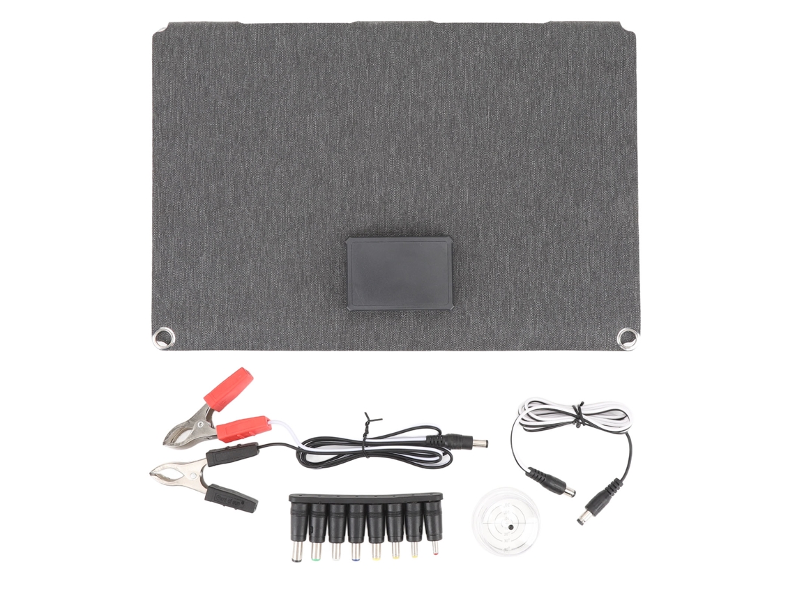 Panel solar plegable de ETFE impermeable, carga rápida PD, salida USB dual, cargador de panel solar de silicio monocristalino con clip