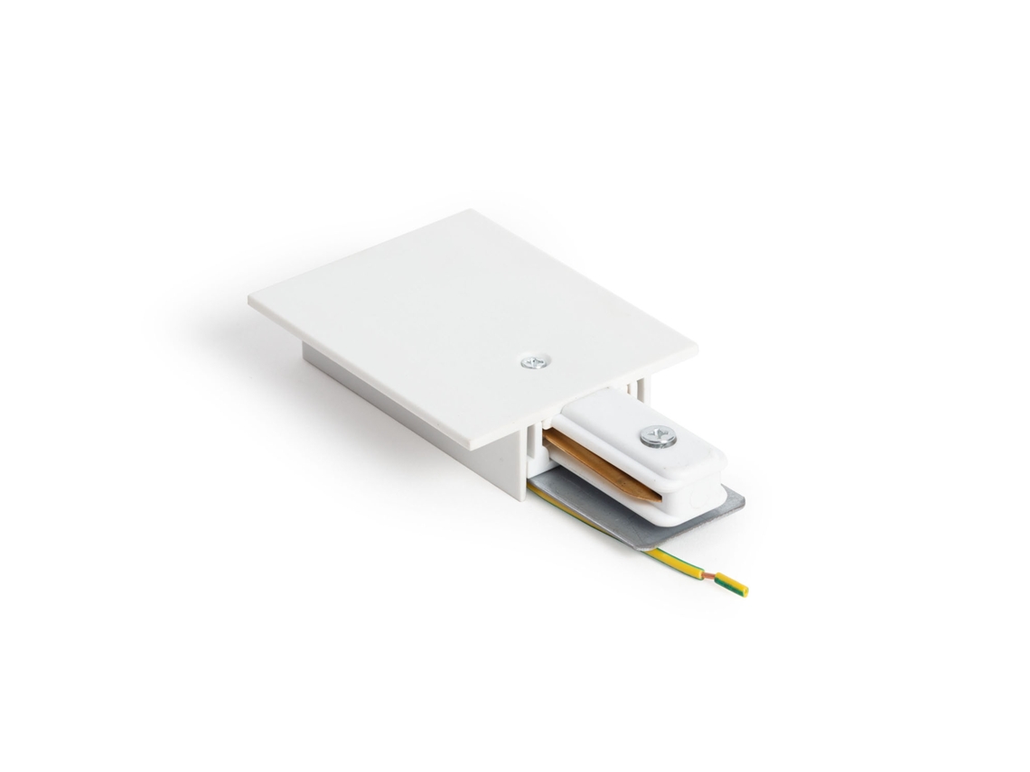 Conector de red monofásico para carril empotrado Borgia de aluminio blanco Ledkia