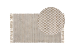 Alfombra de pelo corto BELIANI Zerdali de Algodón, Yute Beige 80x150