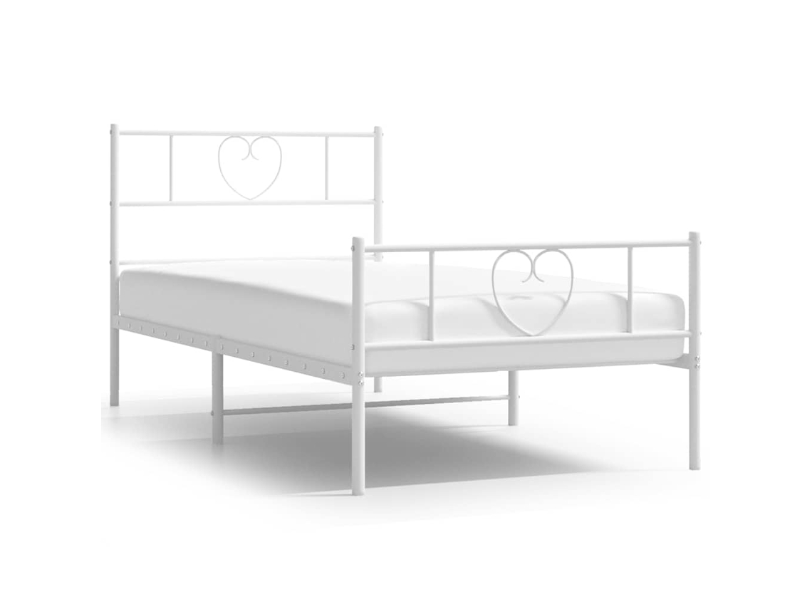 Maison Exclusive - Estructura Cama Sin Colchón Con Estribo Metal Blanco 100x200 Cm