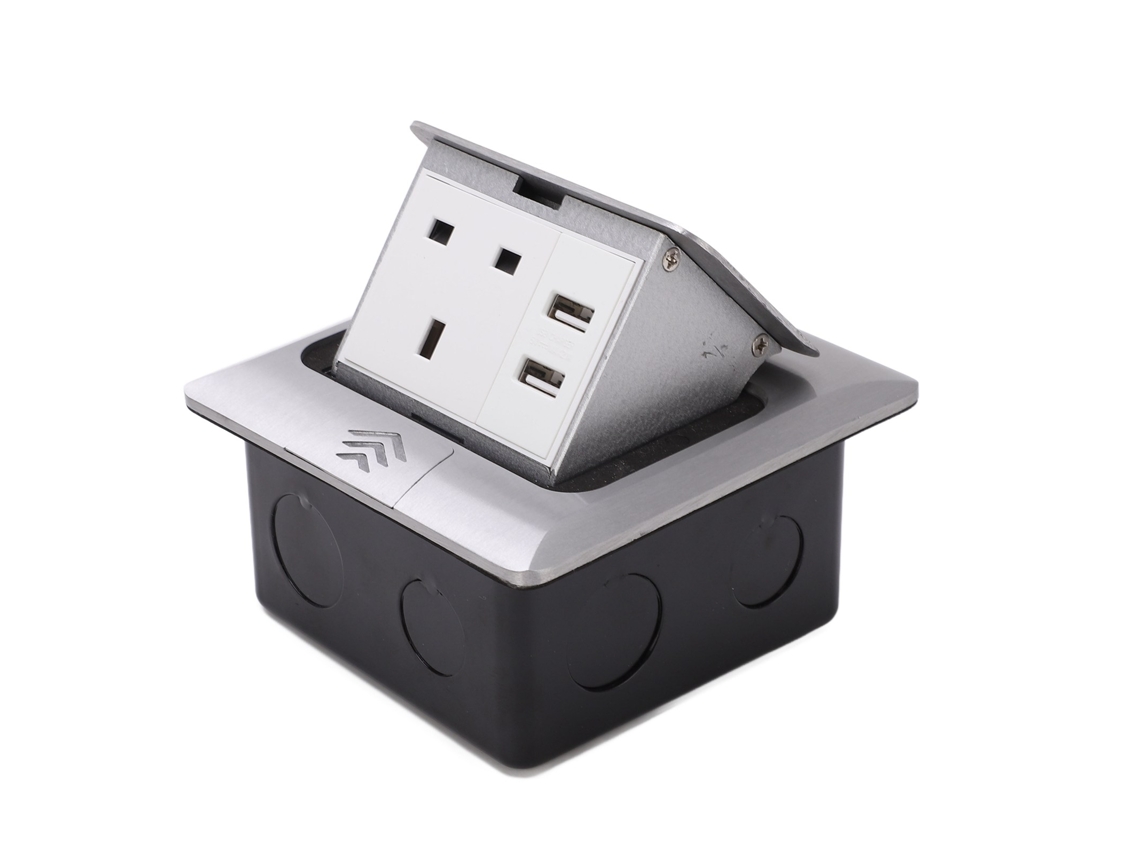 Omni-tomacorriente De Escritorio Empotrado Con Doble Puerto Usb, Tomacorriente Estándar Para Encimera