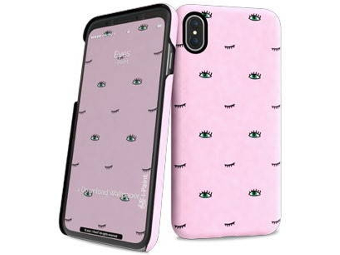 Funda iPhone X, XS I-PAINT Hard Eyes Rosa