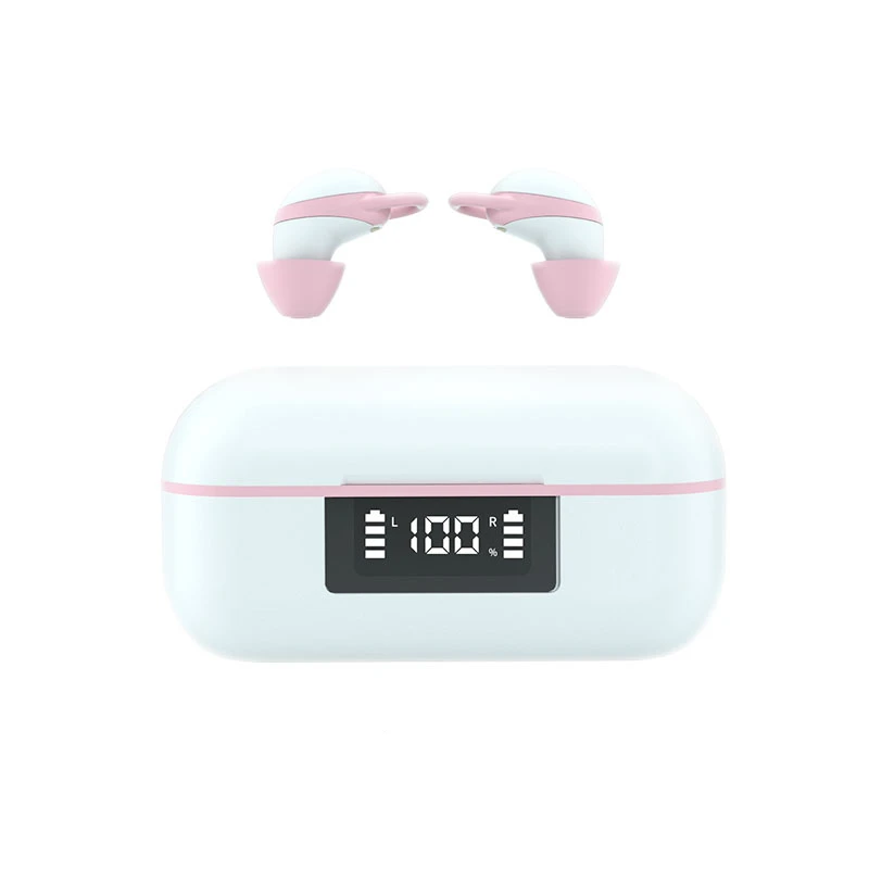 Auriculares Bluetooth Tws Para Dormir (rosa Y Blanco), Auriculares Estéreo Invisibles Con Micrófono