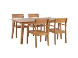 Conjunto de comedor 4 plazas de madera de acacia clara BELIANI Fornelli