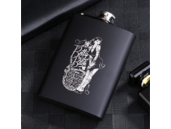 Jarra Portátil De Acero Inoxidable De 237 Ml (8 Oz) Para Vino Y Whisky, Color Negro Mate, Ideal Para Viajes Y Actividades Al Aire Libre.