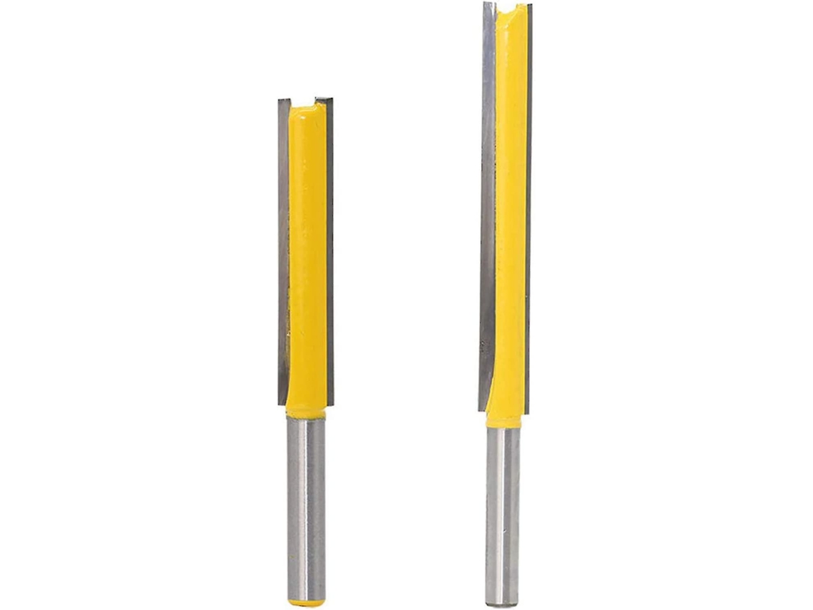 2 Piezas Cutter Router Bit 8mm Acero Reforzado Recubrimiento Teflón Resistente Calor Herramienta Carpintería