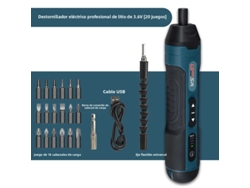(juego De 20 Piezas) Juego De Destornilladores Eléctricos Recargables De 1300 Mah, 3,6 V, 4 Configuraciones De Torque, Incluye Batería.