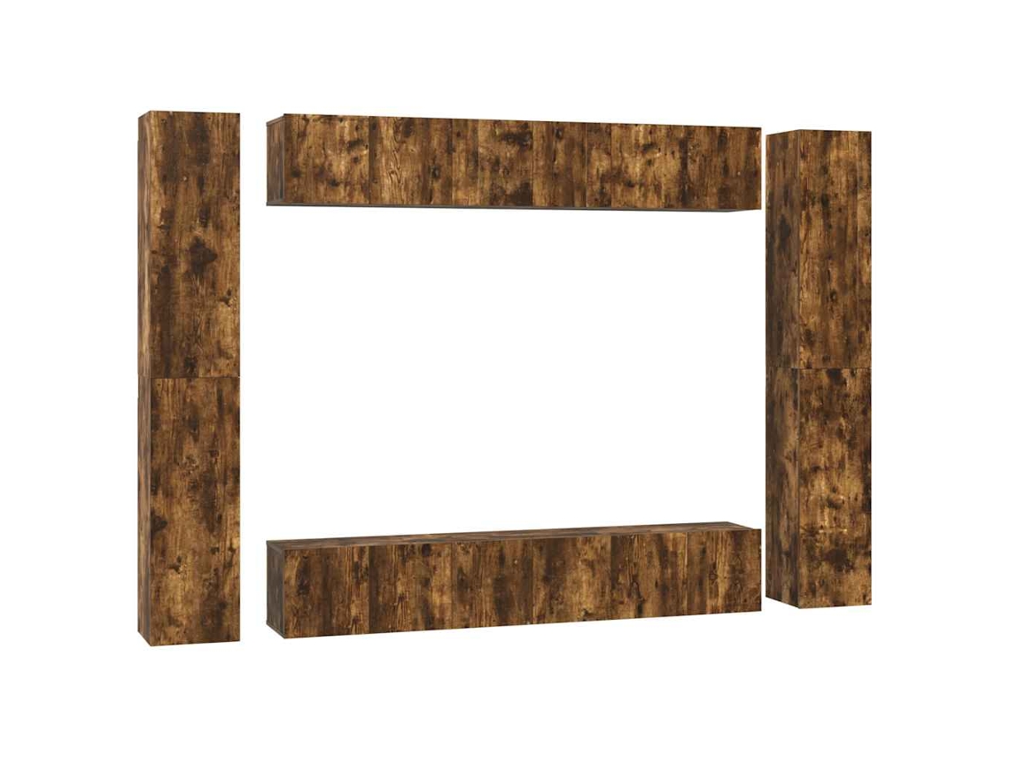 Maison Exclusive - Set De Muebles De Tv 10 Pzas Madera Contrachapada Roble Ahumado