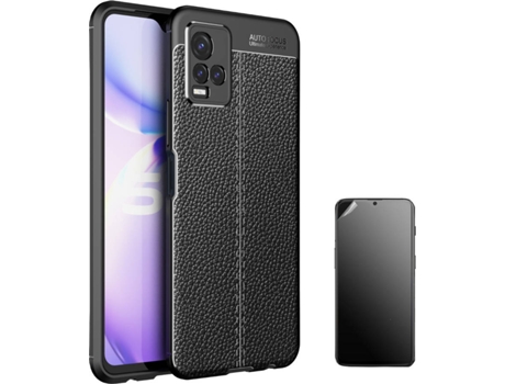 Funda + Protector de Pantalla Vivo Y21S Rugged Leather Negro