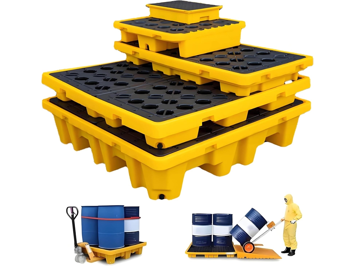 Bandeja De Contención De Derrames, Bandeja Modular De Polietileno Para Bidones.
